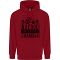 No Food Without Farmers Farming Childrens Kids Hoodie Red