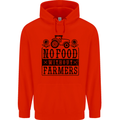 No Food Without Farmers Farming Mens 80% Cotton Hoodie Bright Red