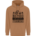 No Food Without Farmers Farming Mens 80% Cotton Hoodie Caramel Latte