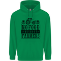 No Food Without Farmers Farming Mens 80% Cotton Hoodie Irish Green