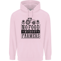 No Food Without Farmers Farming Mens 80% Cotton Hoodie Light Pink