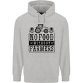 No Food Without Farmers Farming Mens 80% Cotton Hoodie Sports Grey