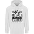 No Food Without Farmers Farming Mens 80% Cotton Hoodie White