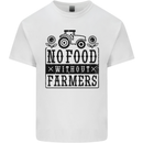 No Food Without Farmers Farming Mens Cotton T-Shirt Tee Top White