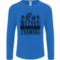 No Food Without Farmers Farming Mens Long Sleeve T-Shirt Royal Blue