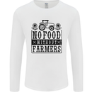 No Food Without Farmers Farming Mens Long Sleeve T-Shirt White
