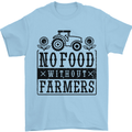 No Food Without Farmers Farming Mens T-Shirt 100% Cotton Light Blue