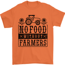 No Food Without Farmers Farming Mens T-Shirt 100% Cotton Orange