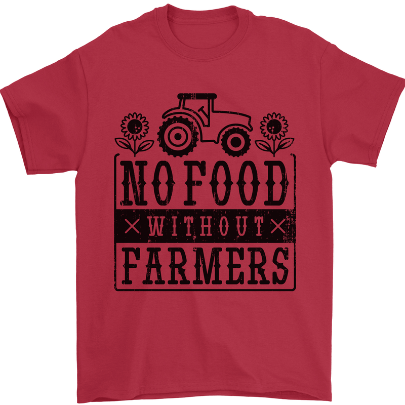 No Food Without Farmers Farming Mens T-Shirt 100% Cotton Red