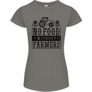 No Food Without Farmers Farming Womens Petite Cut T-Shirt Charcoal