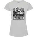 No Food Without Farmers Farming Womens Petite Cut T-Shirt Sports Grey