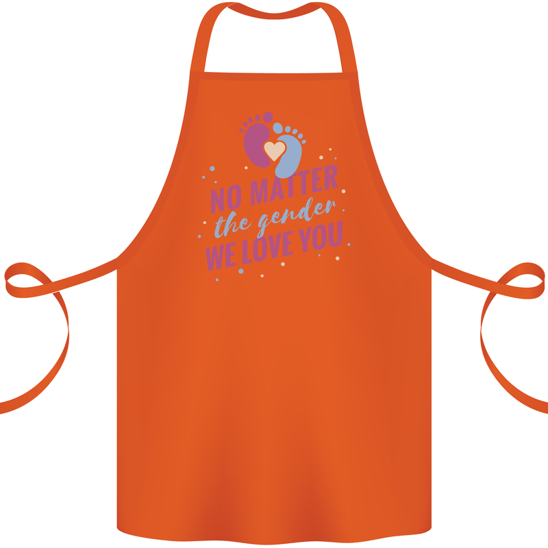 No Matter the Gender New Baby Pregnancy Pregnant Cotton Apron 100% Organic Orange