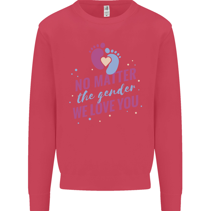 No Matter the Gender New Baby Pregnancy Pregnant Kids Sweatshirt Jumper Heliconia