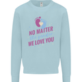 No Matter the Gender New Baby Pregnancy Pregnant Kids Sweatshirt Jumper Light Blue
