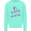 No Matter the Gender New Baby Pregnancy Pregnant Kids Sweatshirt Jumper Peppermint