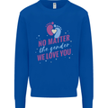 No Matter the Gender New Baby Pregnancy Pregnant Kids Sweatshirt Jumper Royal Blue
