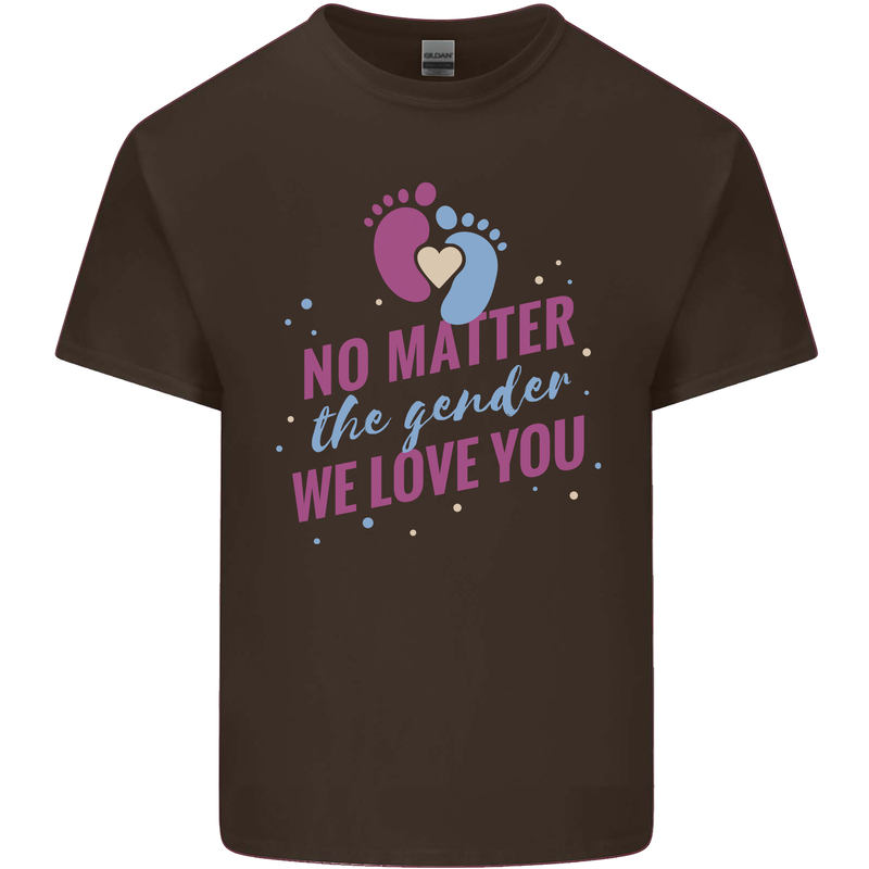 No Matter the Gender New Baby Pregnancy Pregnant Mens Cotton T-Shirt Tee Top Dark Chocolate