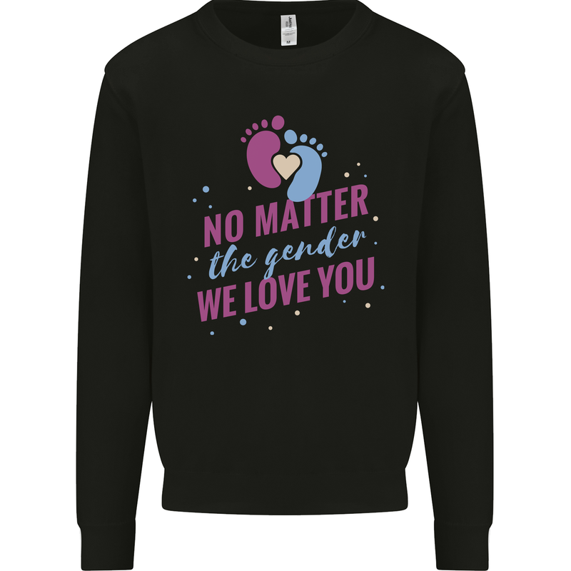 No Matter the Gender New Baby Pregnancy Pregnant Mens Sweatshirt Jumper Black