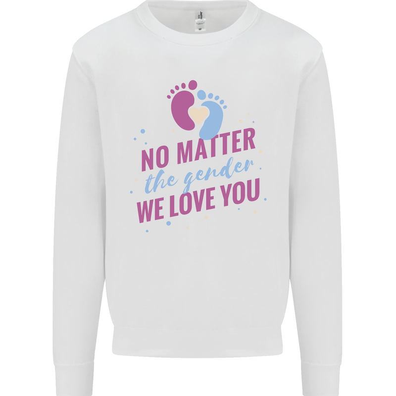 No Matter the Gender New Baby Pregnancy Pregnant Mens Sweatshirt Jumper White
