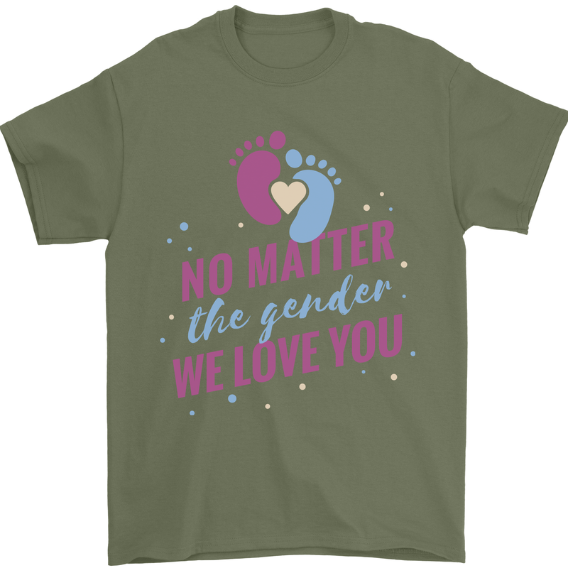 No Matter the Gender New Baby Pregnancy Pregnant Mens T-Shirt 100% Cotton Military Green