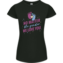 No Matter the Gender New Baby Pregnancy Pregnant Womens Petite Cut T-Shirt Black