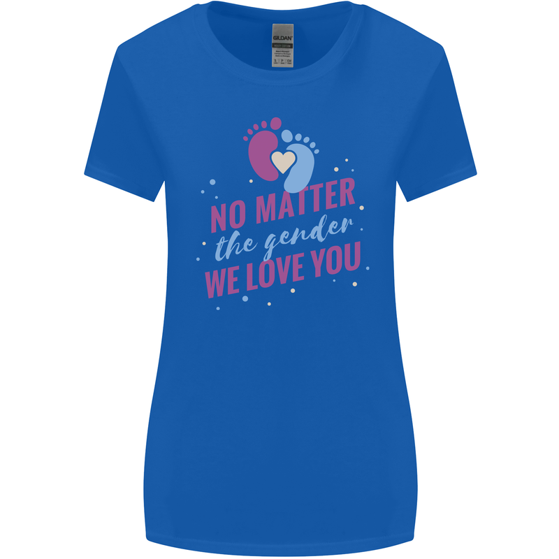 No Matter the Gender New Baby Pregnancy Pregnant Womens Wider Cut T-Shirt Royal Blue