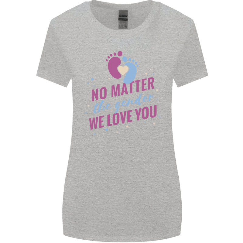 No Matter the Gender New Baby Pregnancy Pregnant Womens Wider Cut T-Shirt Sports Grey