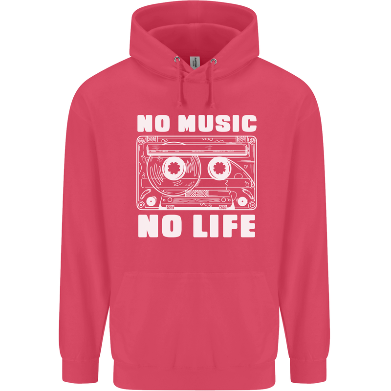 No Music No Life Retro Audio Cassette Childrens Kids Hoodie Heliconia