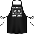 No Music No Life Retro Audio Cassette Cotton Apron 100% Organic Black