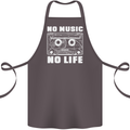 No Music No Life Retro Audio Cassette Cotton Apron 100% Organic Dark Grey