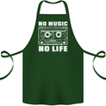 No Music No Life Retro Audio Cassette Cotton Apron 100% Organic Forest Green