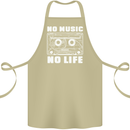 No Music No Life Retro Audio Cassette Cotton Apron 100% Organic Khaki