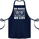 No Music No Life Retro Audio Cassette Cotton Apron 100% Organic Navy Blue