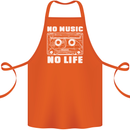No Music No Life Retro Audio Cassette Cotton Apron 100% Organic Orange