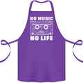 No Music No Life Retro Audio Cassette Cotton Apron 100% Organic Purple