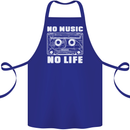 No Music No Life Retro Audio Cassette Cotton Apron 100% Organic Royal Blue