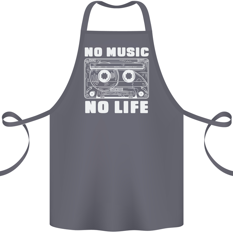 No Music No Life Retro Audio Cassette Cotton Apron 100% Organic Steel