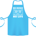 No Music No Life Retro Audio Cassette Cotton Apron 100% Organic Turquoise