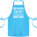 No Music No Life Retro Audio Cassette Cotton Apron 100% Organic Turquoise