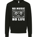 No Music No Life Retro Audio Cassette Kids Sweatshirt Jumper Black