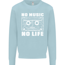 No Music No Life Retro Audio Cassette Kids Sweatshirt Jumper Light Blue