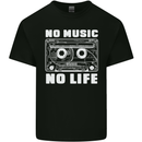No Music No Life Retro Audio Cassette Kids T-Shirt Childrens Black