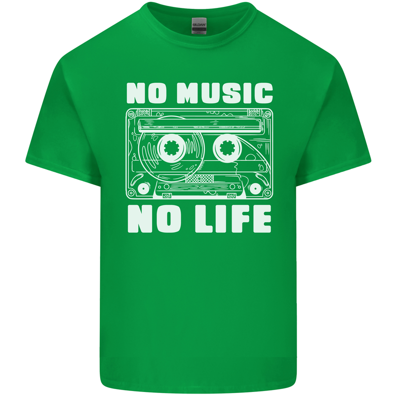 No Music No Life Retro Audio Cassette Kids T-Shirt Childrens Irish Green