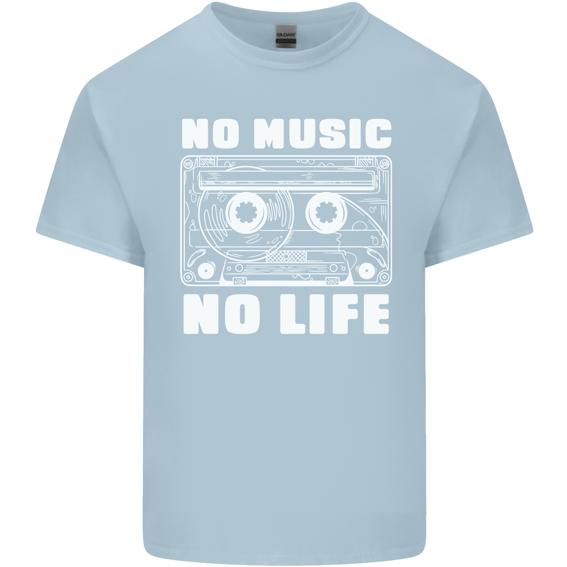 No Music No Life Retro Audio Cassette Kids T-Shirt Childrens Light Blue