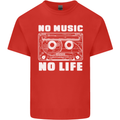 No Music No Life Retro Audio Cassette Kids T-Shirt Childrens Red