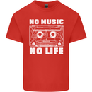No Music No Life Retro Audio Cassette Kids T-Shirt Childrens Red