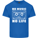 No Music No Life Retro Audio Cassette Kids T-Shirt Childrens Royal Blue