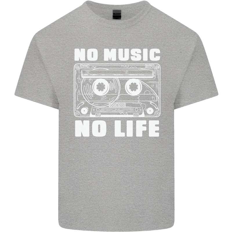 No Music No Life Retro Audio Cassette Kids T-Shirt Childrens Sports Grey