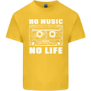 No Music No Life Retro Audio Cassette Kids T-Shirt Childrens Yellow