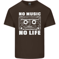 No Music No Life Retro Audio Cassette Mens Cotton T-Shirt Tee Top Dark Chocolate